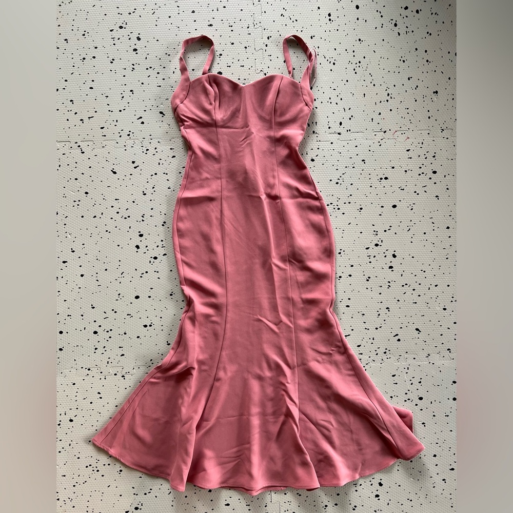 Reformation Eddy Midi Dress in Dried Rose Pink NWT